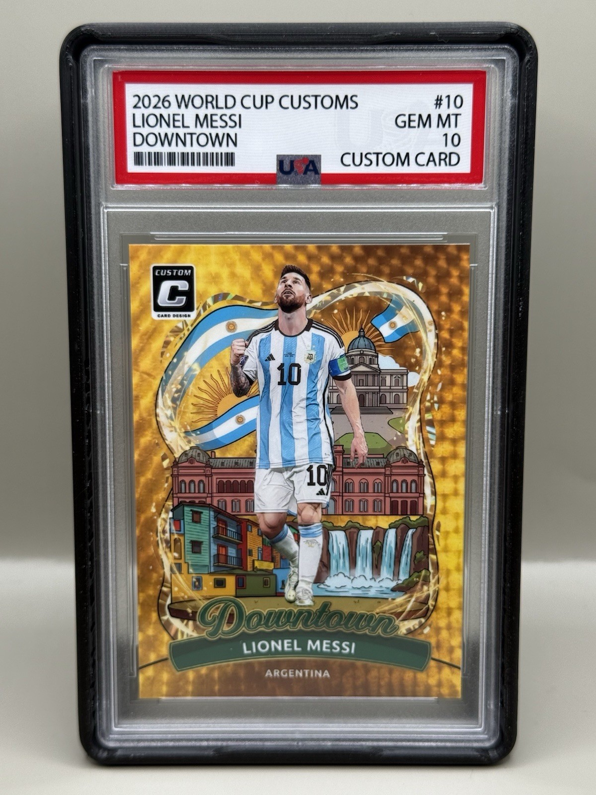 Downtown Custom Handmade Lionel Messi Argentina Card Fan Art USA Slab 1/6