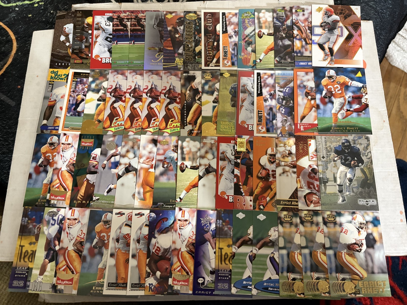 (110) Errict Rhett Football Cards Inserts RC Rookies Buccaneers Lot Collection