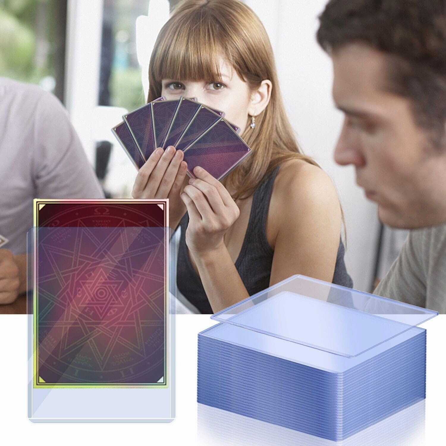 1000 PCS Toploaders and Panny Sleeves – Premium Hard Plastic Card Protectors,…