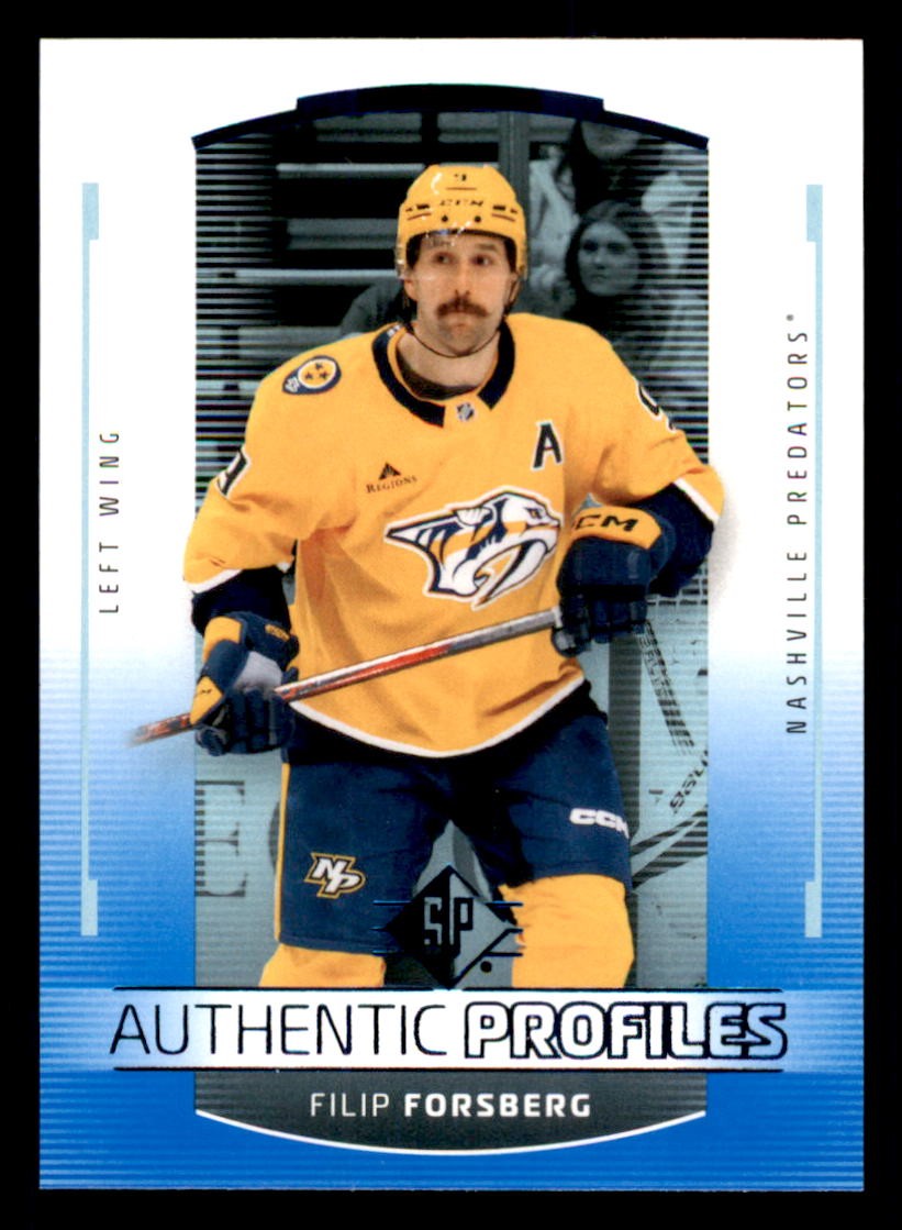 2025-26 SP Authentic Profiles Blue #AP-9 Filip Forsberg Nashville Predators