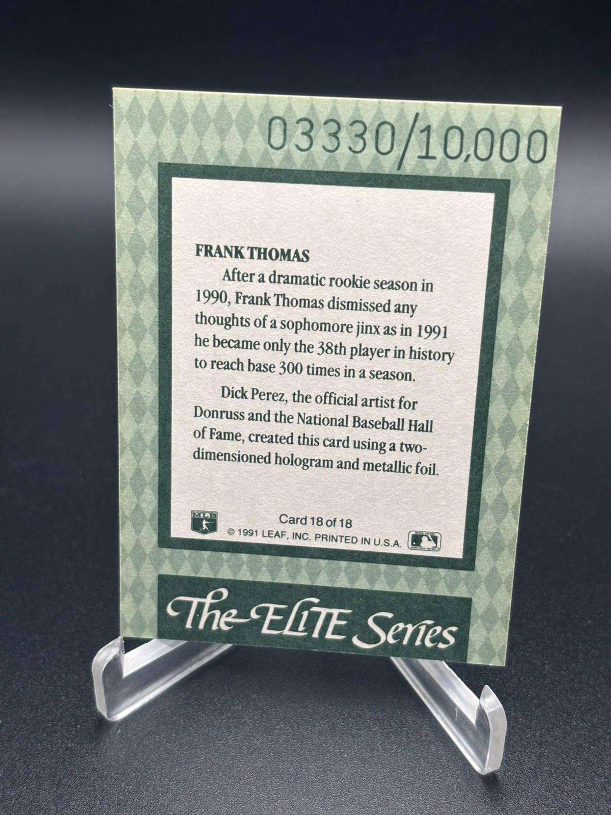 1992 Donruss Elite baseball Frank Thomas The Elite Series /10000 card