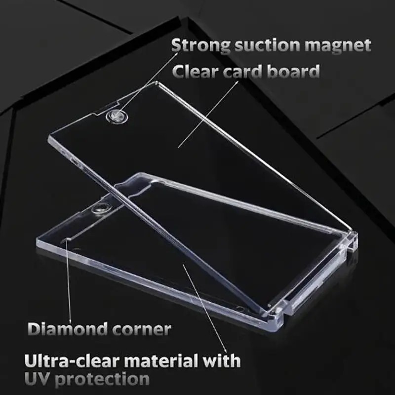 1/5/10 Magnetic Card Holders 35PT UV-Resistant Hard Plastic Acrylic Trading Case