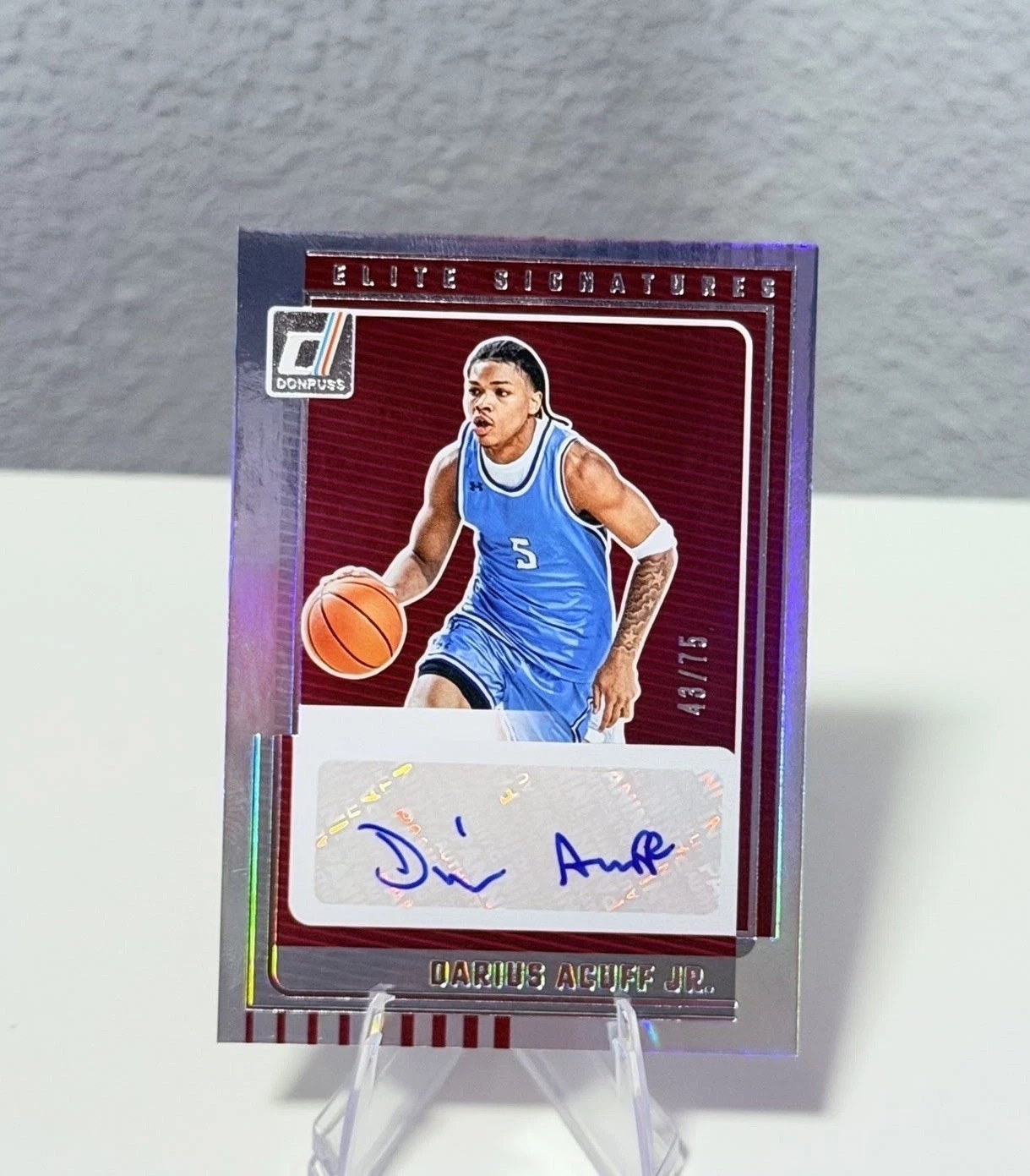 2025-26 Panini Donruss Darius Acuff Jr Auto /75 Elite Signatures Autograph SAC 7