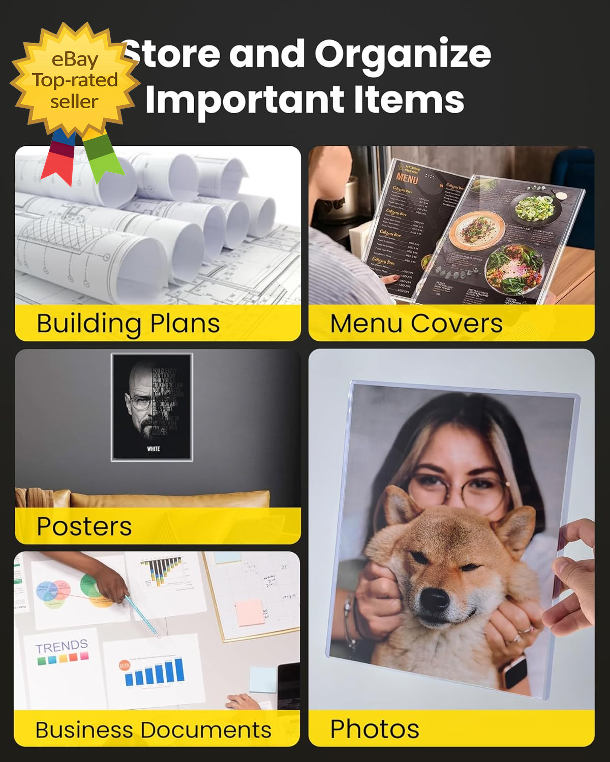 8.5 x 11 Clear Toploaders Rigid PVC Document Protectors Photo Sleeves 10 Pack Se