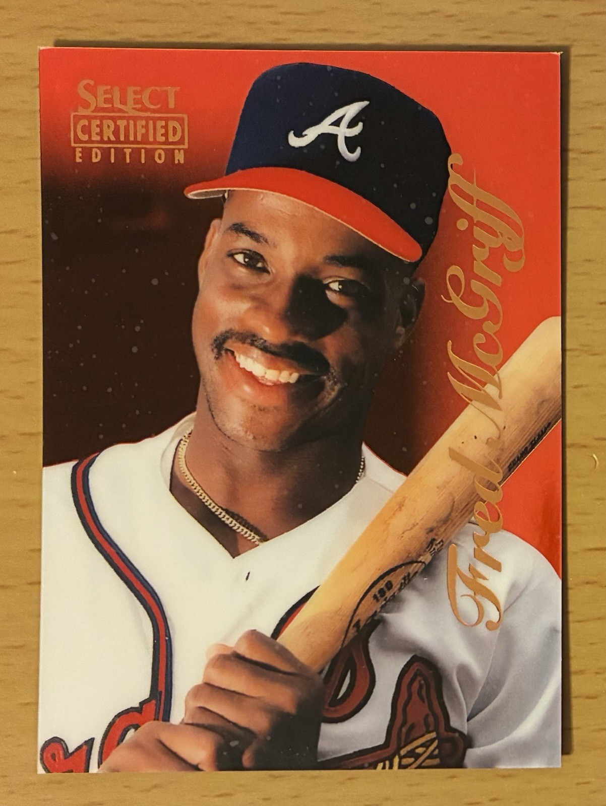 1996 SELECT CERTIFIED BASEBALL CERTIFIED RED FRED MCGRIFF #66 ATLANTA BRAVES 1