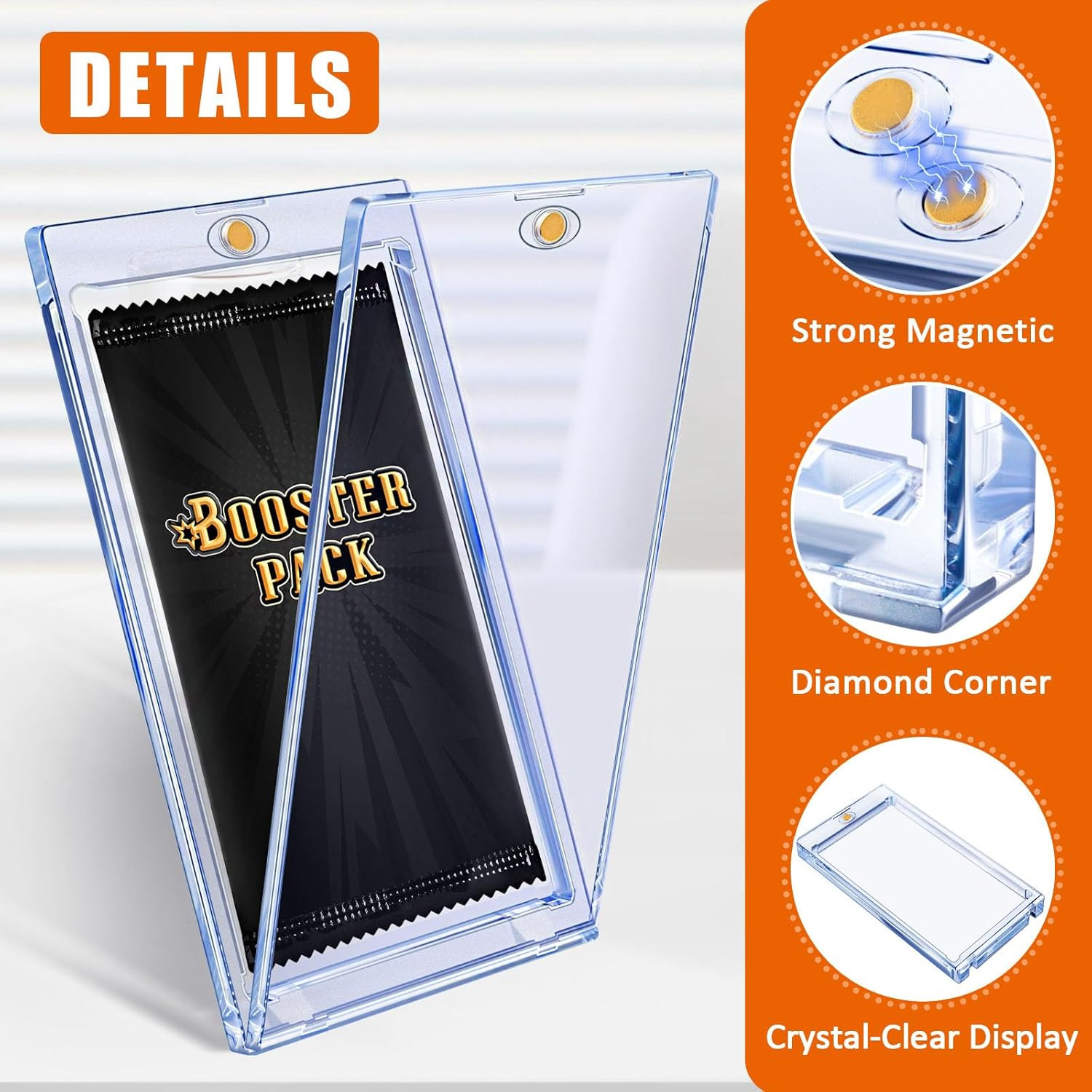 2 Pack Card Booster Pack Display Holder, Magnetic Card Holder for Card Booster P