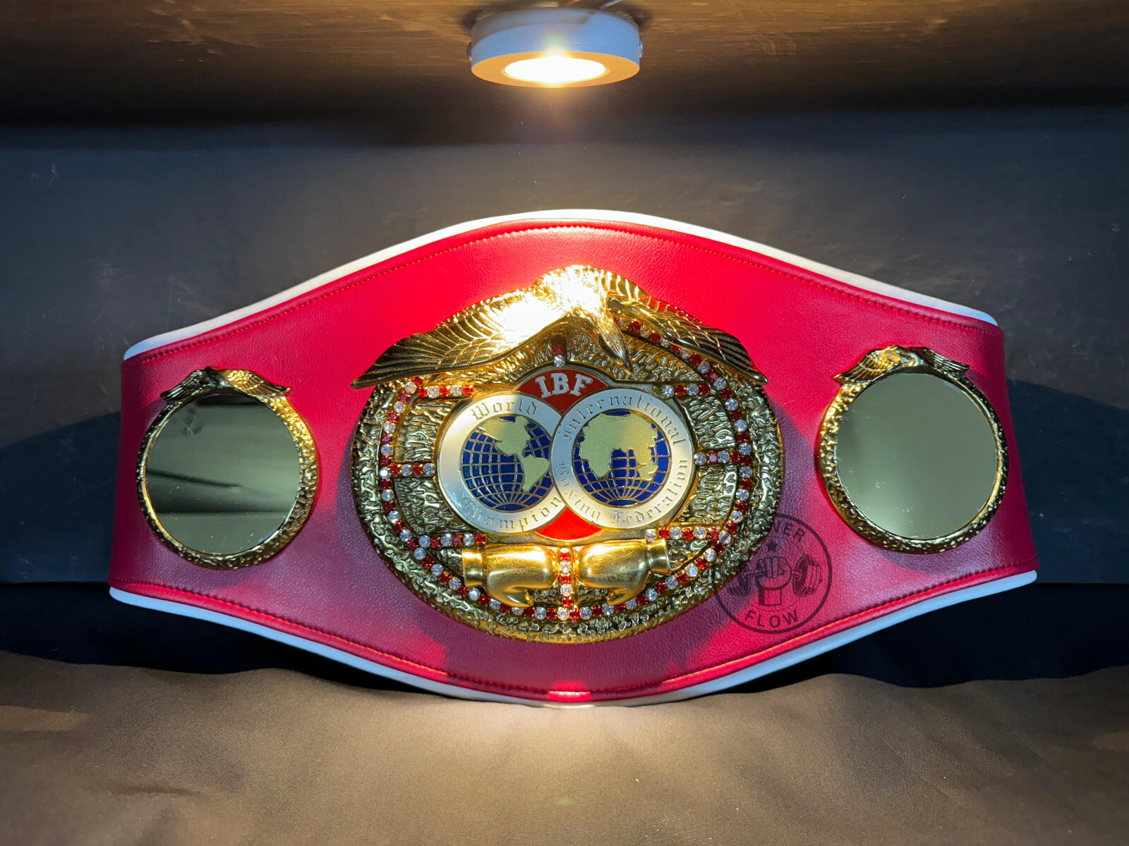 IBF Boxing Championship Belt Metal Plates Boxing Belt Leather Strap Custom Made
