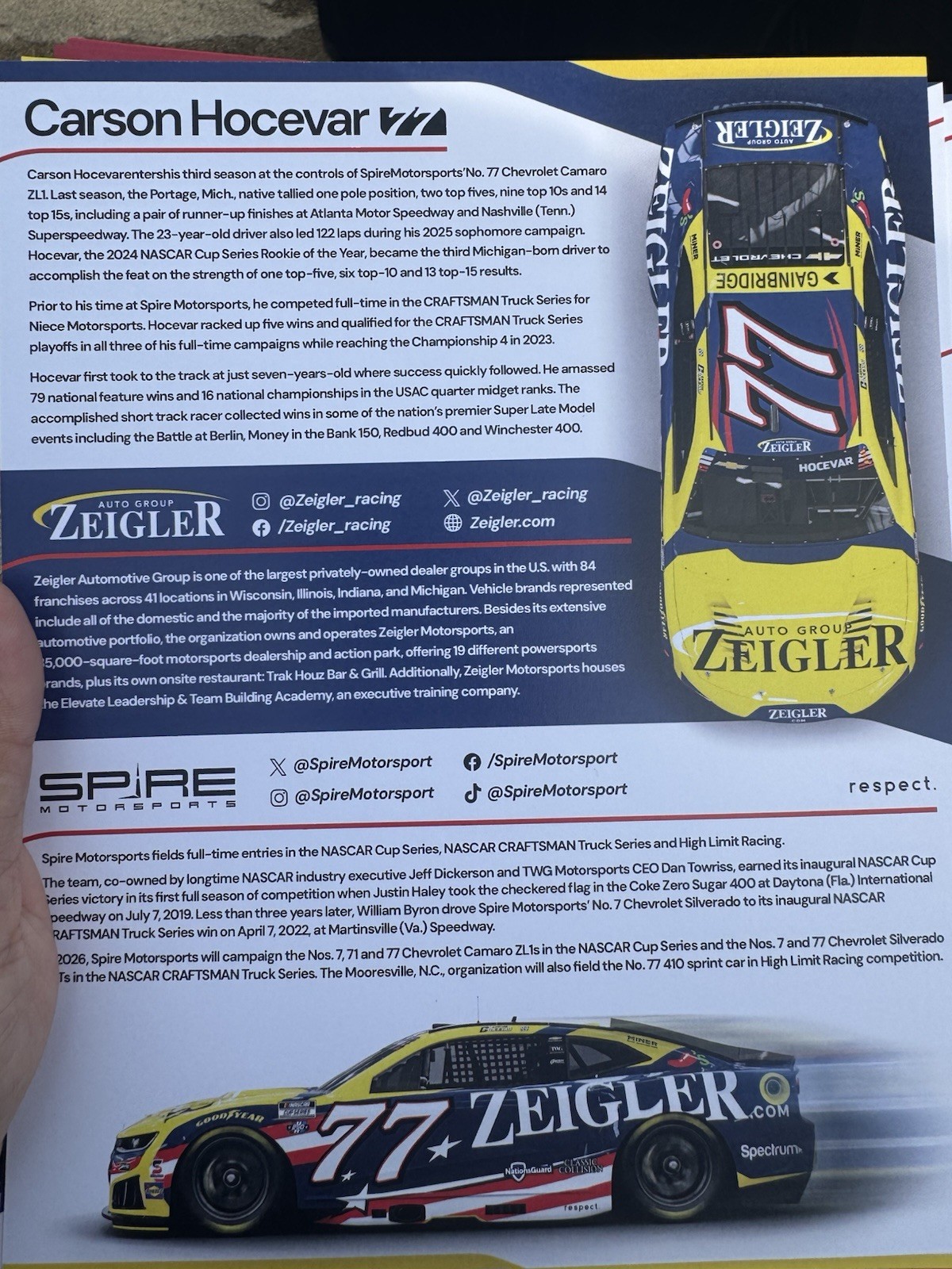 Carson Hocevar Patriotic Chicagoland 4th Of July Hero Card Post Card Exclusive