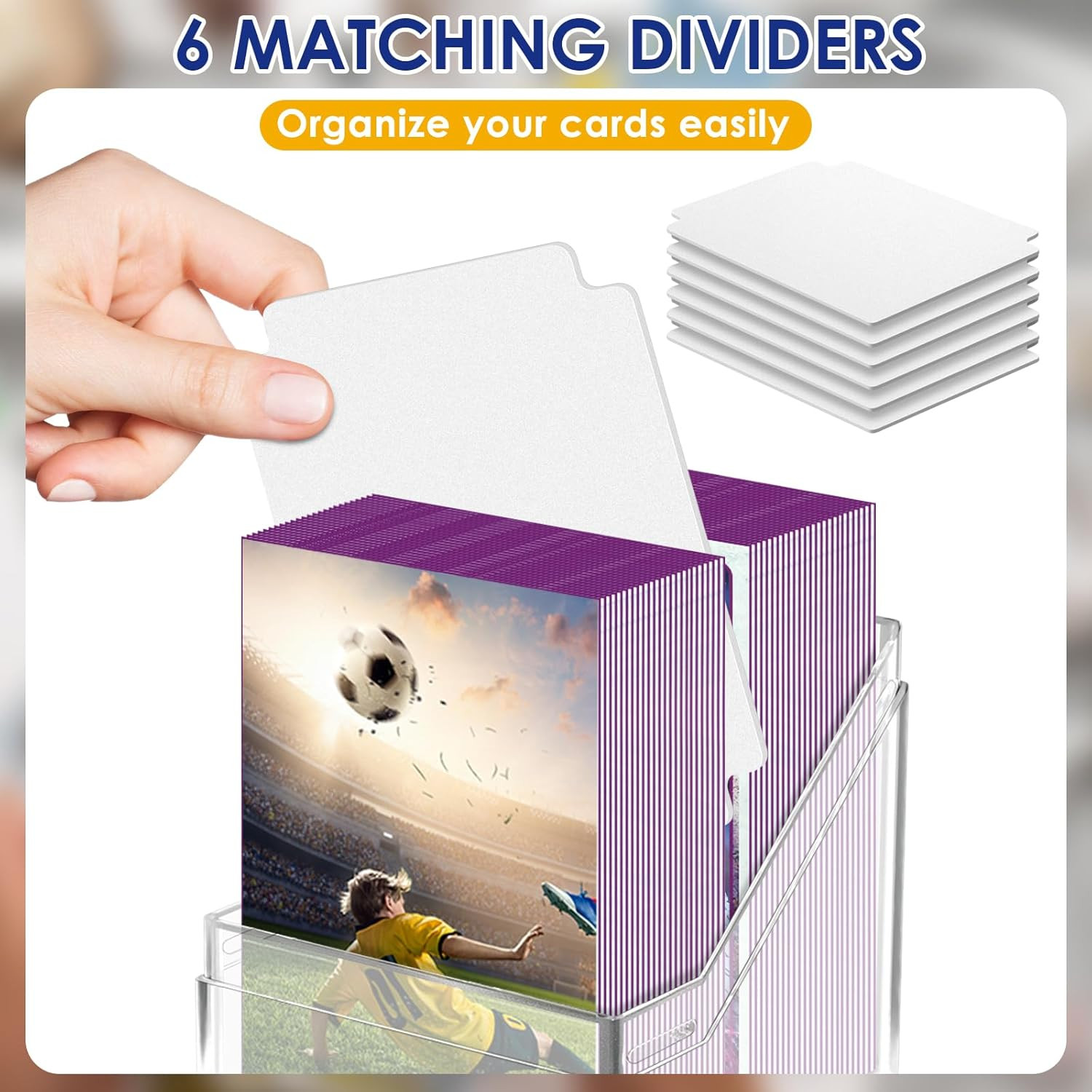 6 Pack Acrylic Card Deck Boxes Clear Trading Card Storage Cases With Dividers