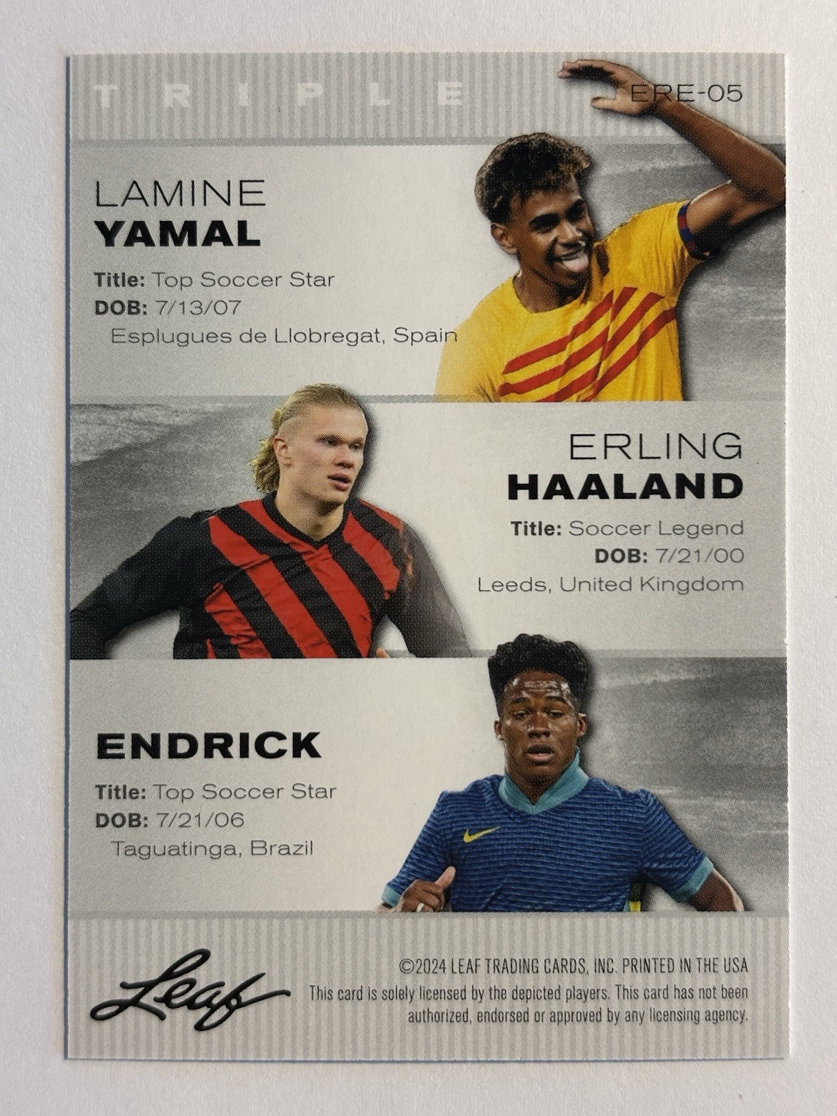 Messi *Pele*Ronaldo Yamal 2024 “Special Release” Triples Lot (10) Soccer Cards