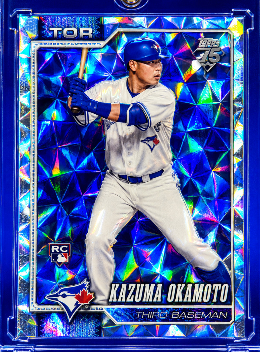 KAZUMA OKAMOTO ROOKIE DIAMOND REFRACTOR Holo Silver Topps RC Card Blue Jays
