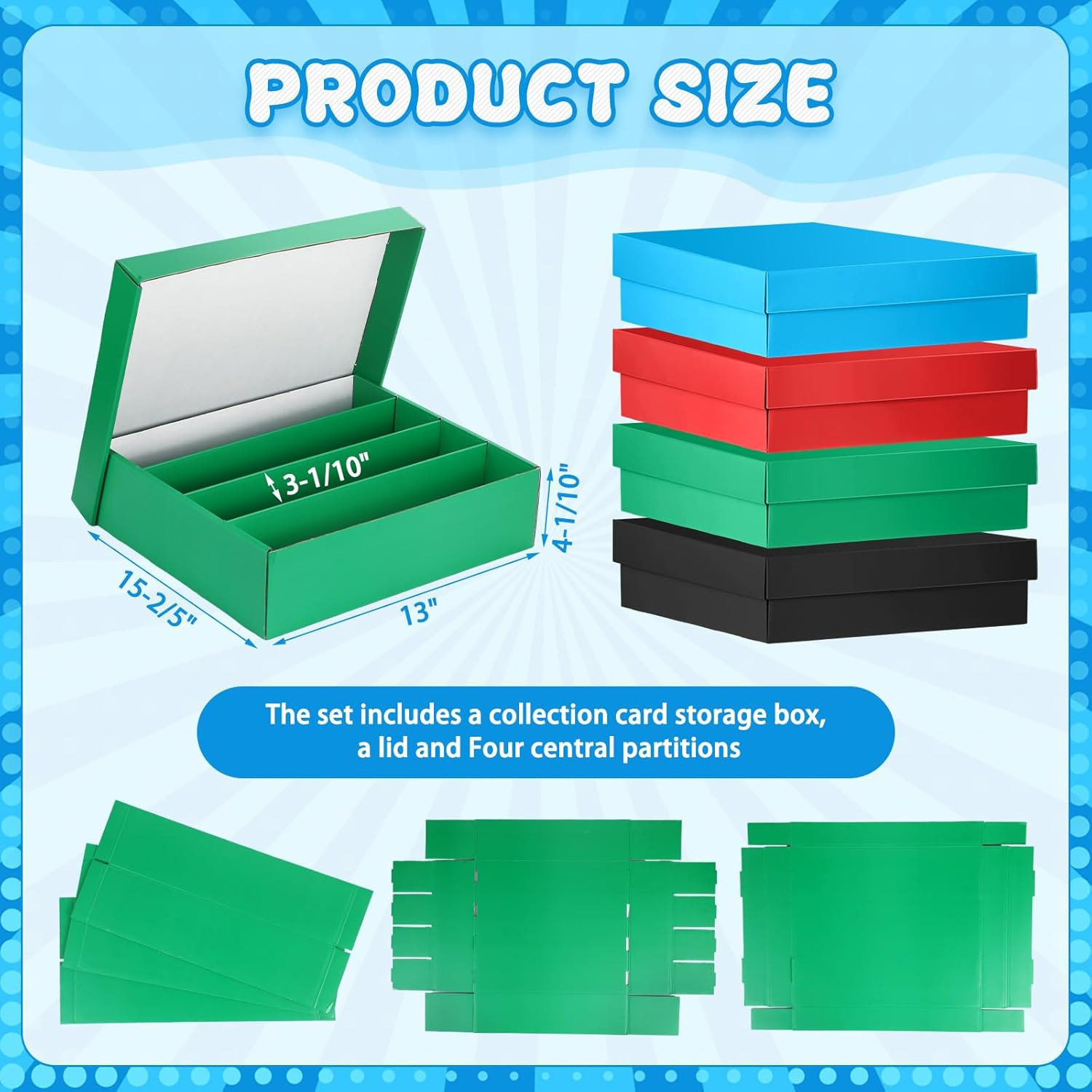 16 Pcs 3200 Count Trading Card Storage Box Moisture Sports Card Boxes Bulk for B