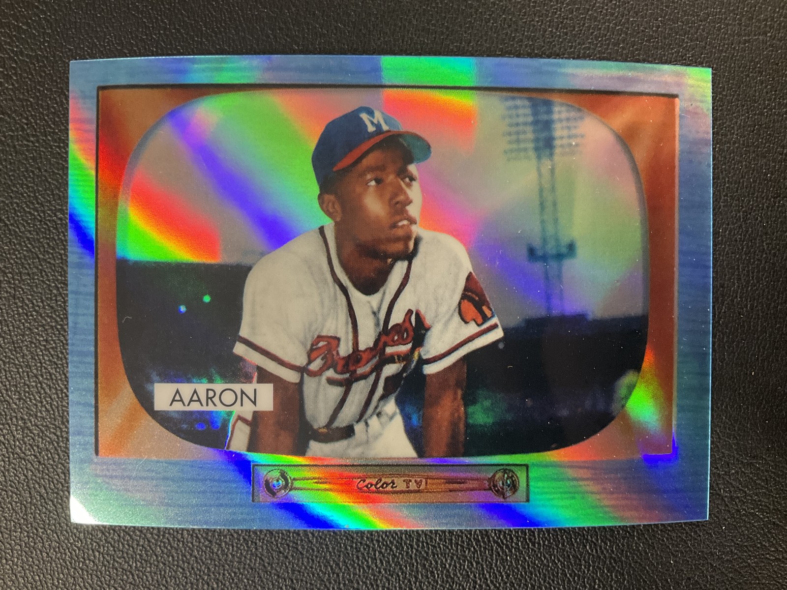 2013 Bowman #179 Hank Aaron Blue Sapphire Refractor Rookie Reprints Braves