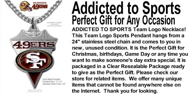 SAN FRANCISCO 49ERS NECKLACE STAINLESS STEEL CHAIN FOOTBALL SPORTS NFL #CA’