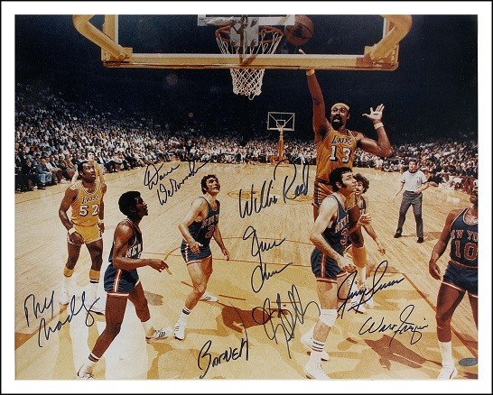 1973 NEW YORK KNICKS 8×10 CHAMPIONSHIP TEAM SIGNED PHOTO PICTURE WILLIS REED
