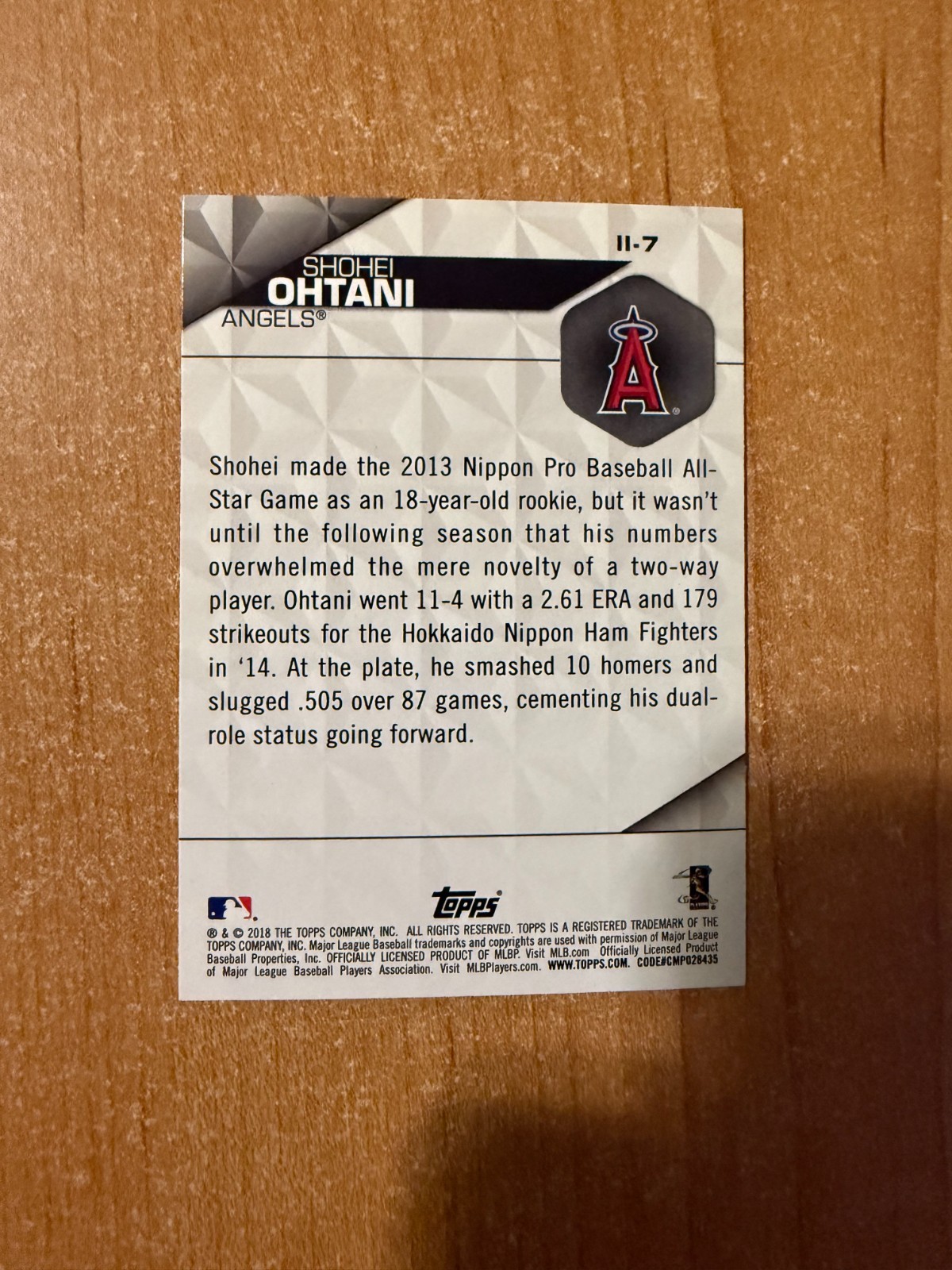 2018 Topps Series 2 – Shohei Ohtani – #II-7 Blue Parallel Instant Impact Rookie
