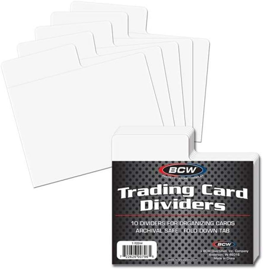 Archival Quality Trading Card Dividers – 10 Pack, Customizable Tabs