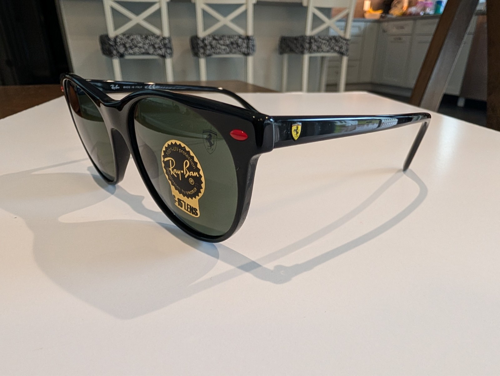 New Ray-Ban RB2202-M Ferrari Scuderia F601/31 Black sunglasses G15 lenses