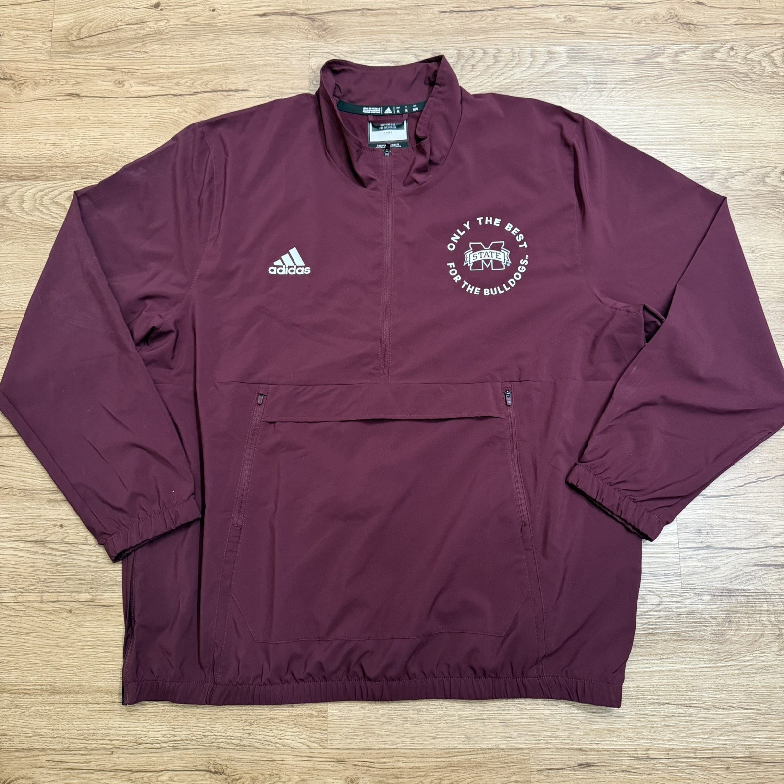 Mississippi State Bulldogs adidas Pullover Men’s Maroon 1/2 Zip Size XL