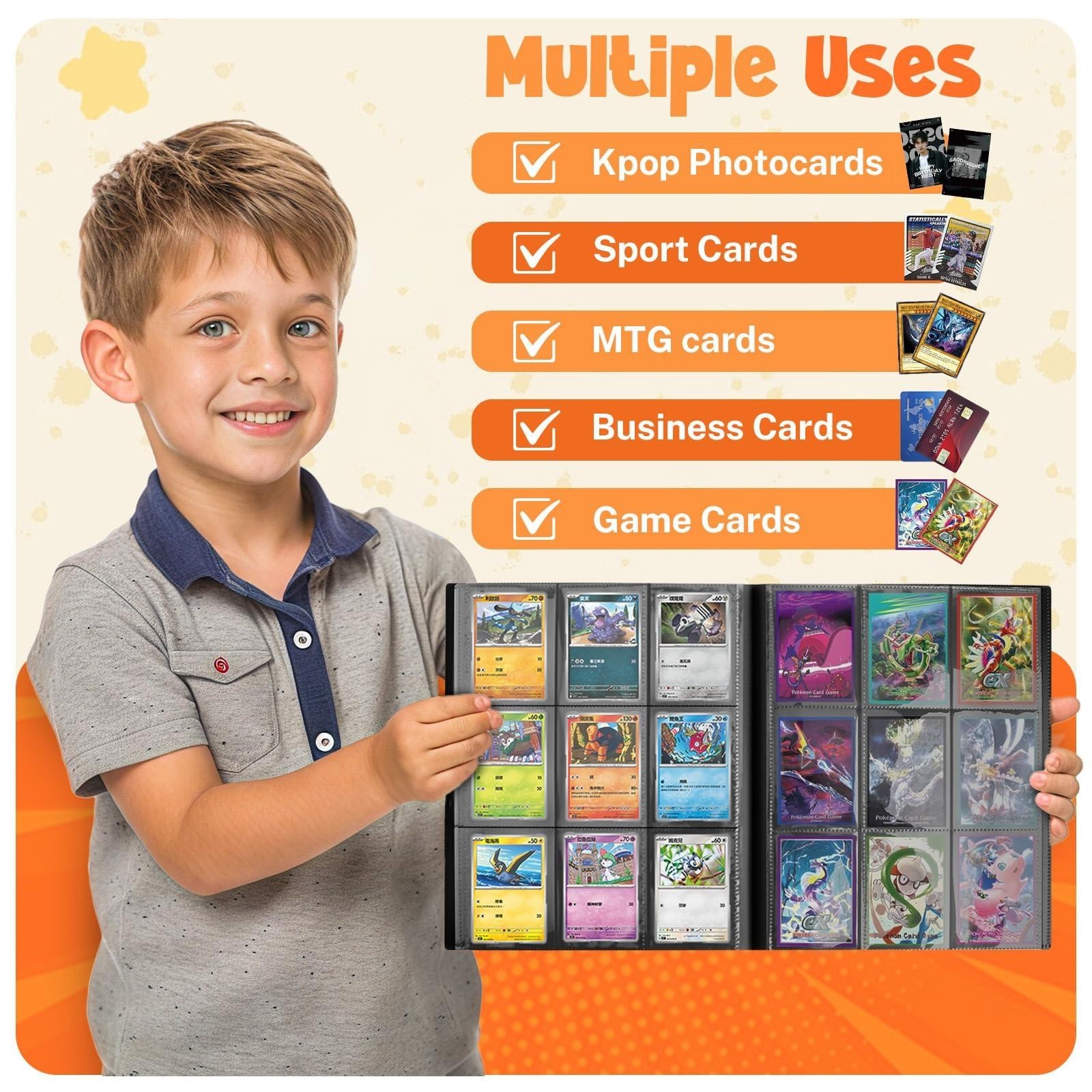 9 Pocket Trading Card Binder – 360 Card Album for MTG TCG Baseball Sports Cards.