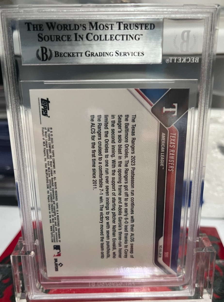 2023 Topps Now ALDS Texas Rangers #991 Advance 2 ALCS Cody Bradford Auto BAS COA