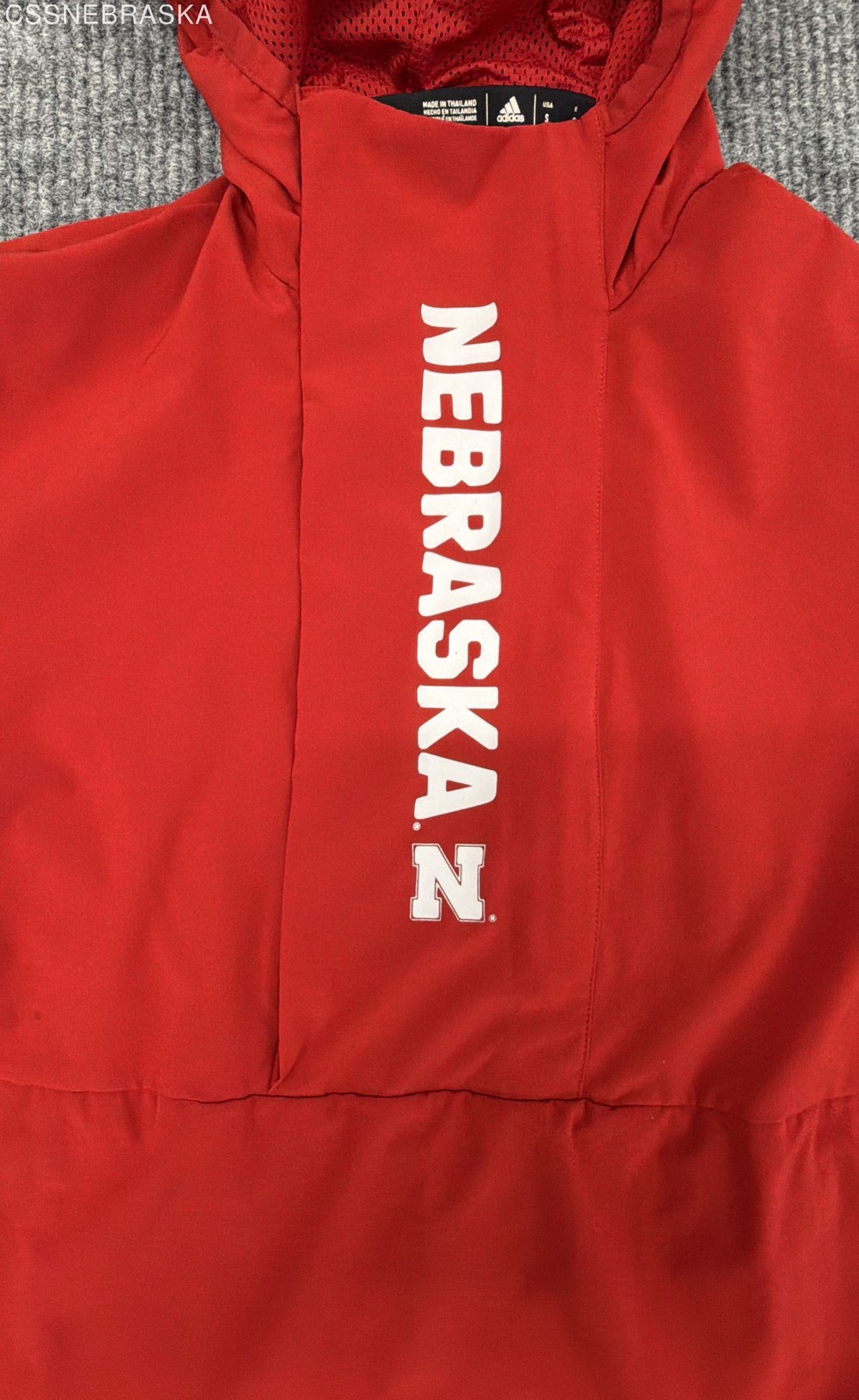 Adidas Men’s Nebraska Huskers Pullover Windbreaker Red Hooded Sz S
