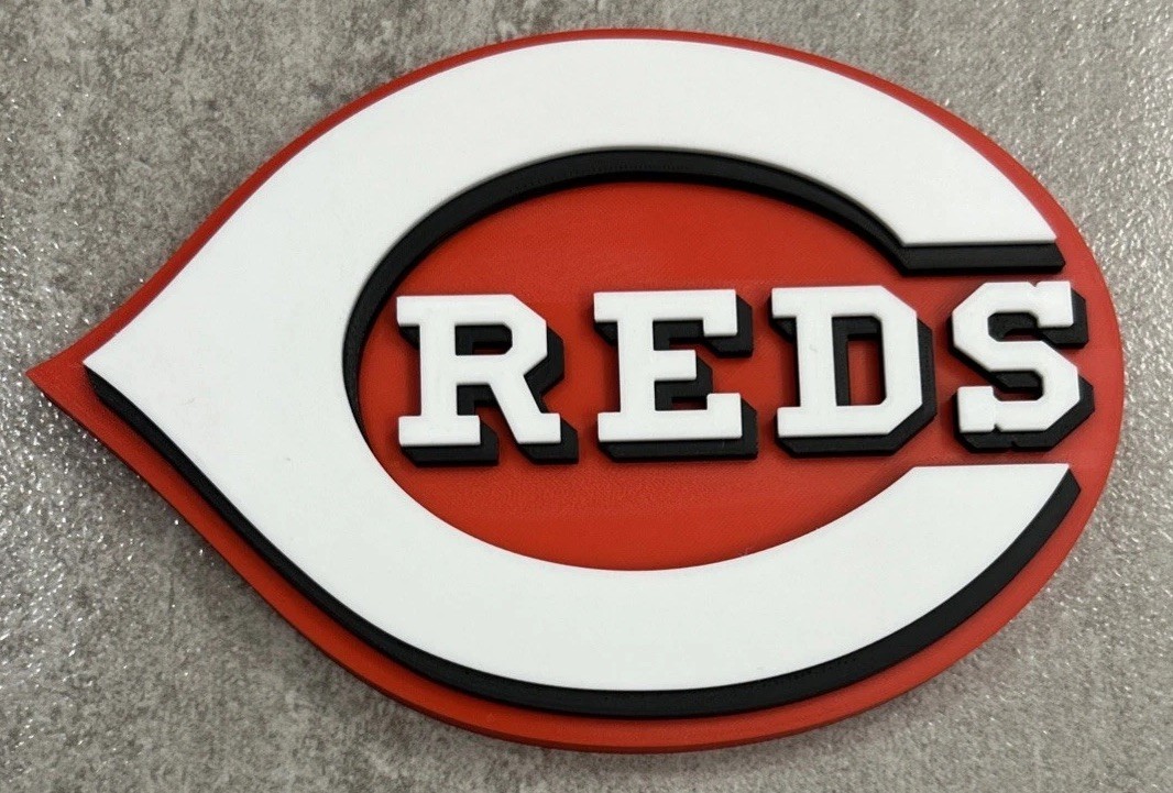Cincinnati Reds Logo Display 3D Printed Wall Desk Shelf Art Red White Black Sign