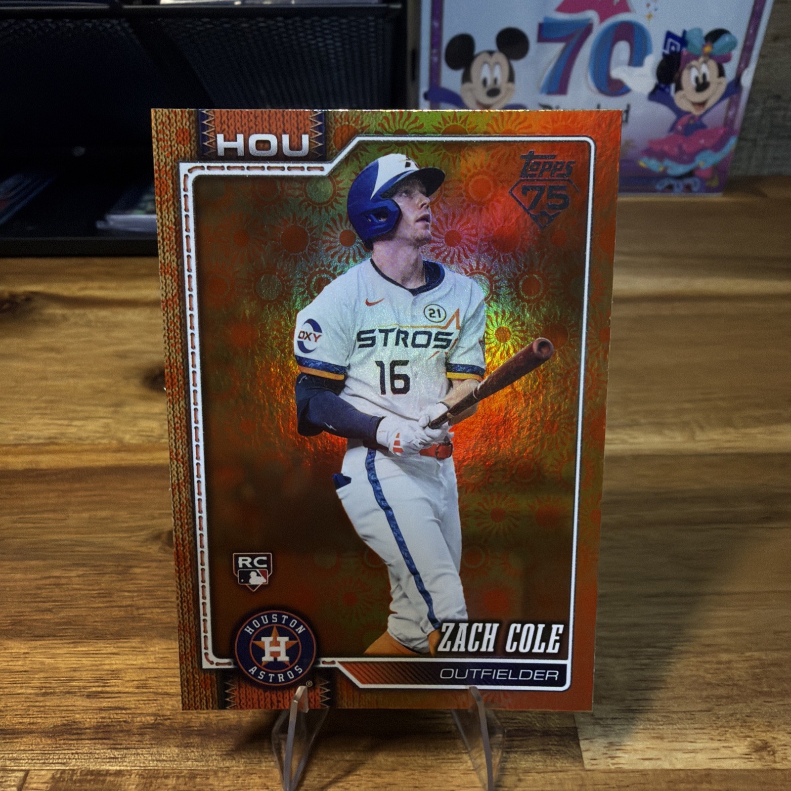 2026 Topps Series 2 Orange “SUN” Holo Foil Parallel #601 Zach Cole, Houston RC
