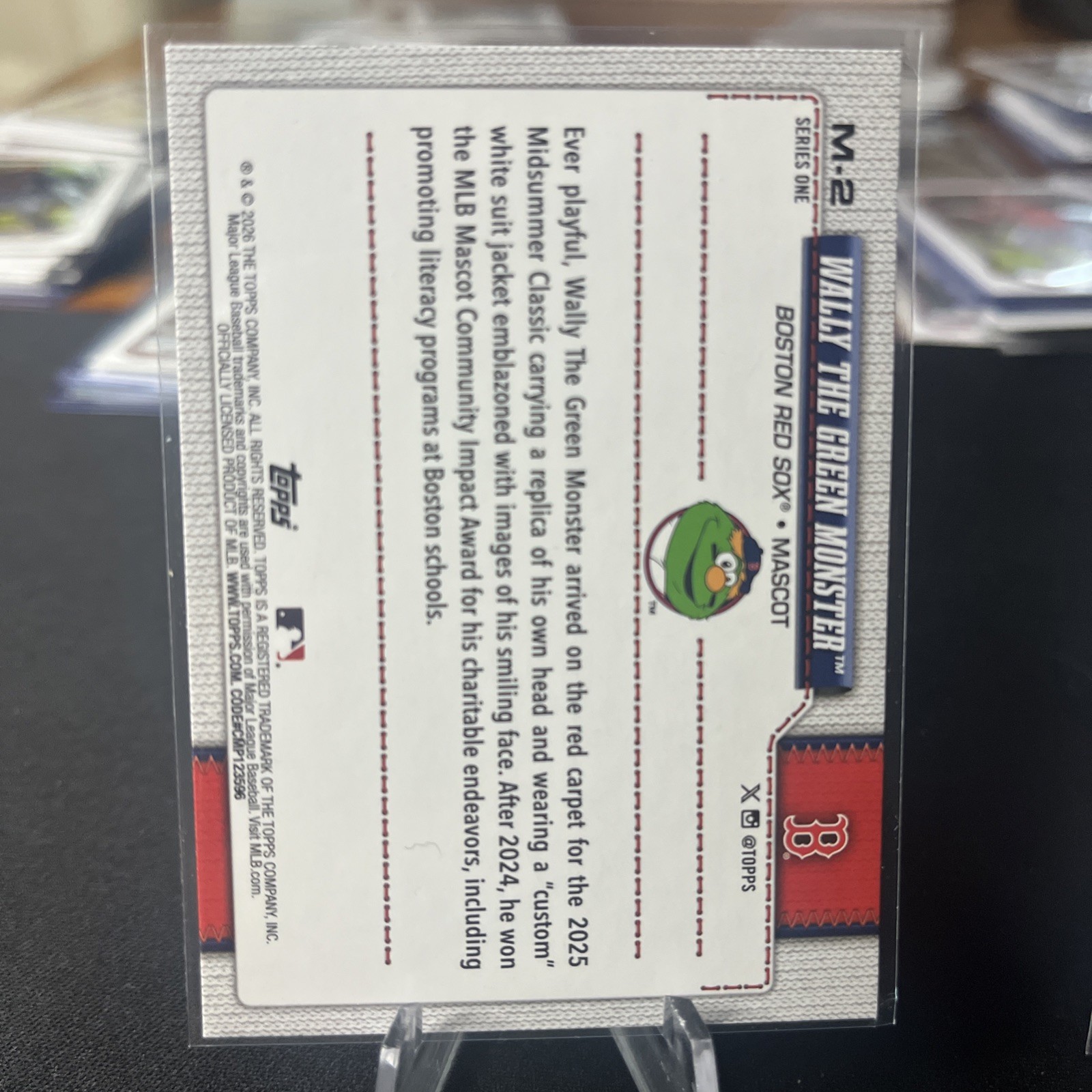 2026 Topps Celebration Mascots Wally The Green Monster/Tessie Boston Red Sox