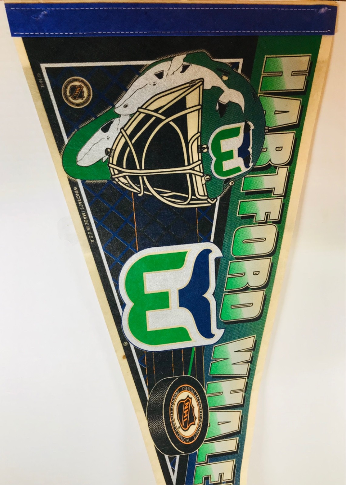 1980’s Hartford Whalers pennant Vintage Original NHL Defunct 12 by 30 Inches