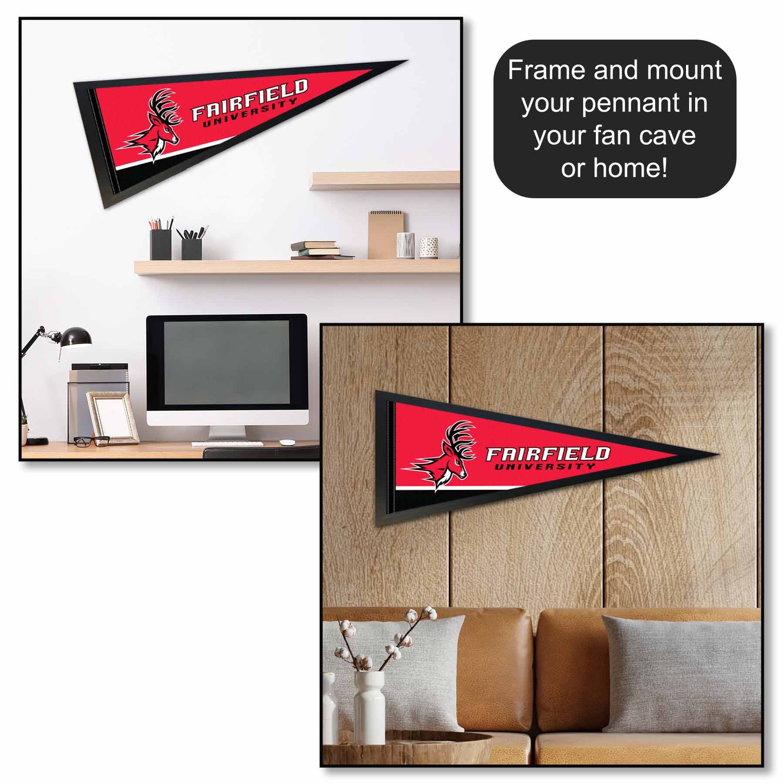 Fairfield Stags 12 in X 30 in Wordmark College Pennant