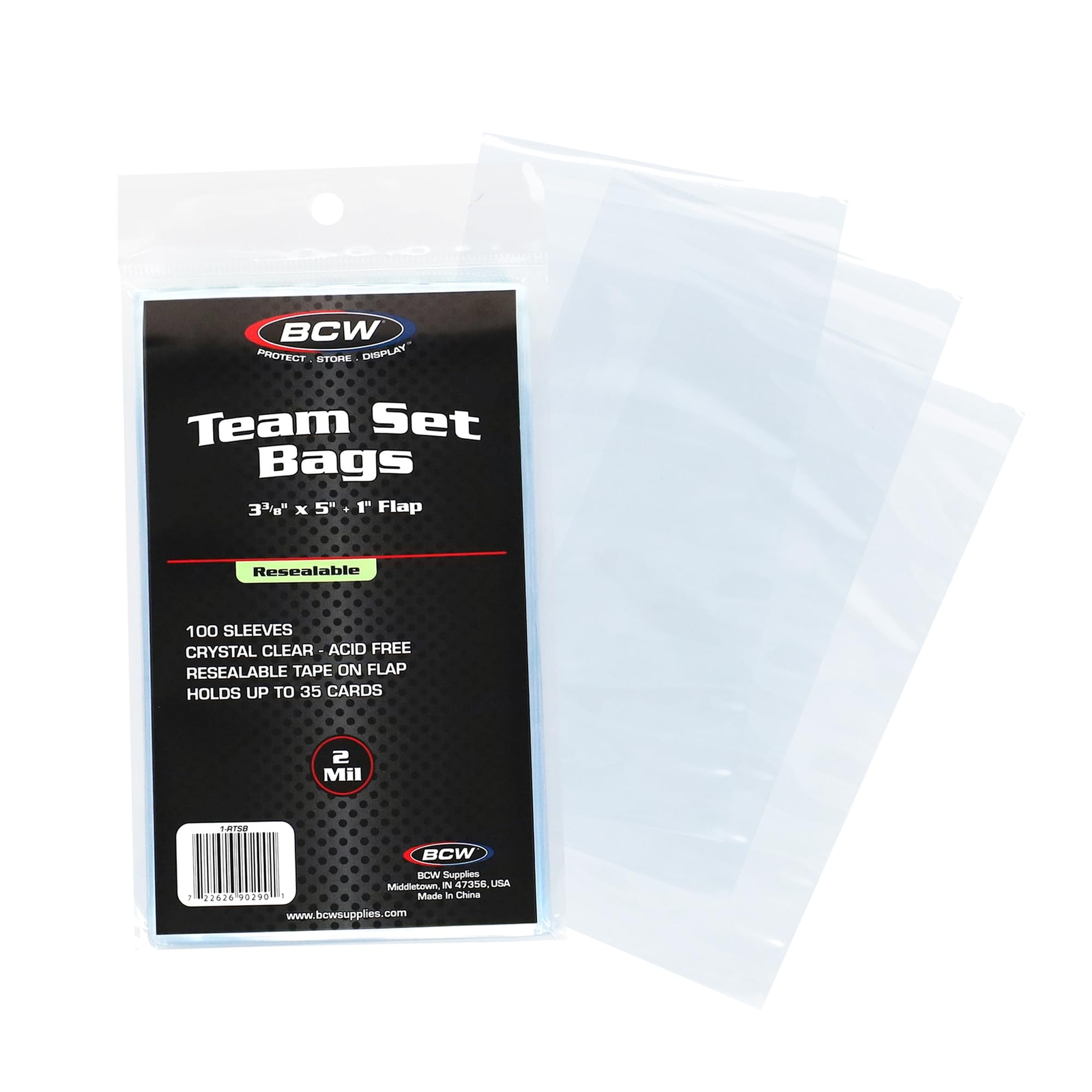 BCW Resealable Team Set Bags – 100 ct | Archival Quality Polypropylene | Hold…