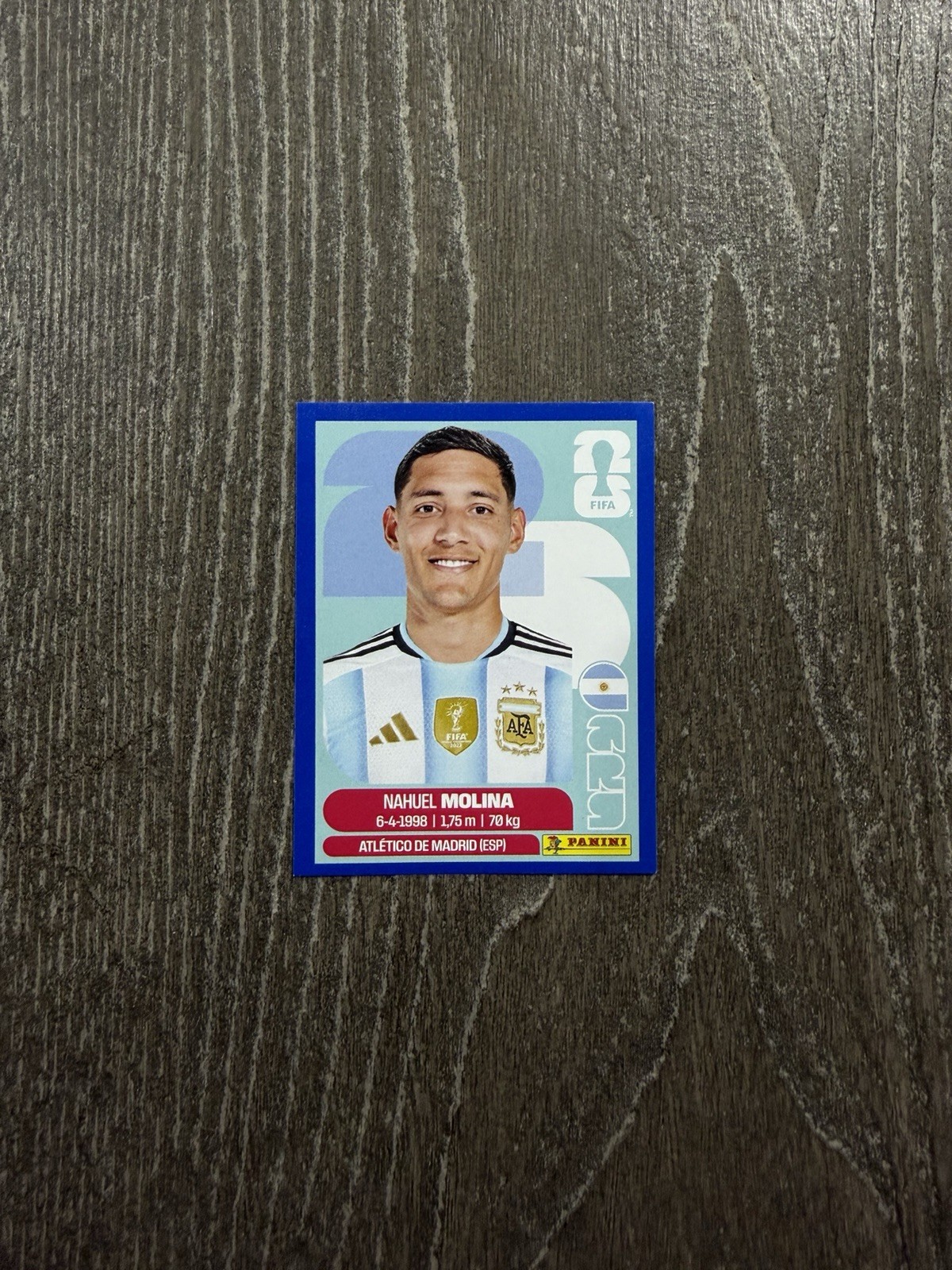 2026 Panini FIFA World Cup Sticker Nahuel Molina #ARG3 Argentina Blue Parallel