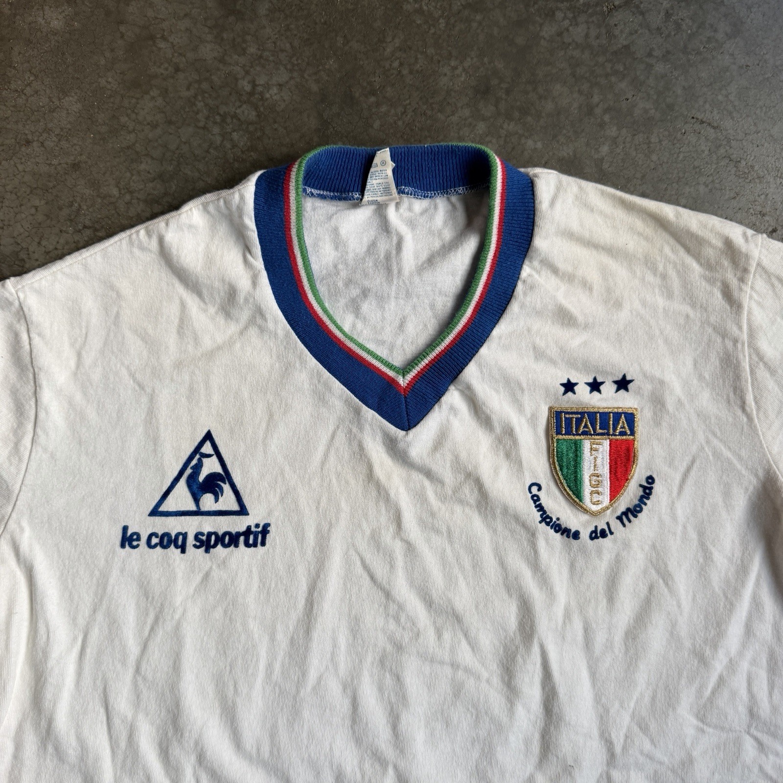 RARE Italy 1982 Football Soccer Away Jersey World Cup Champions Le Coq Sportif M