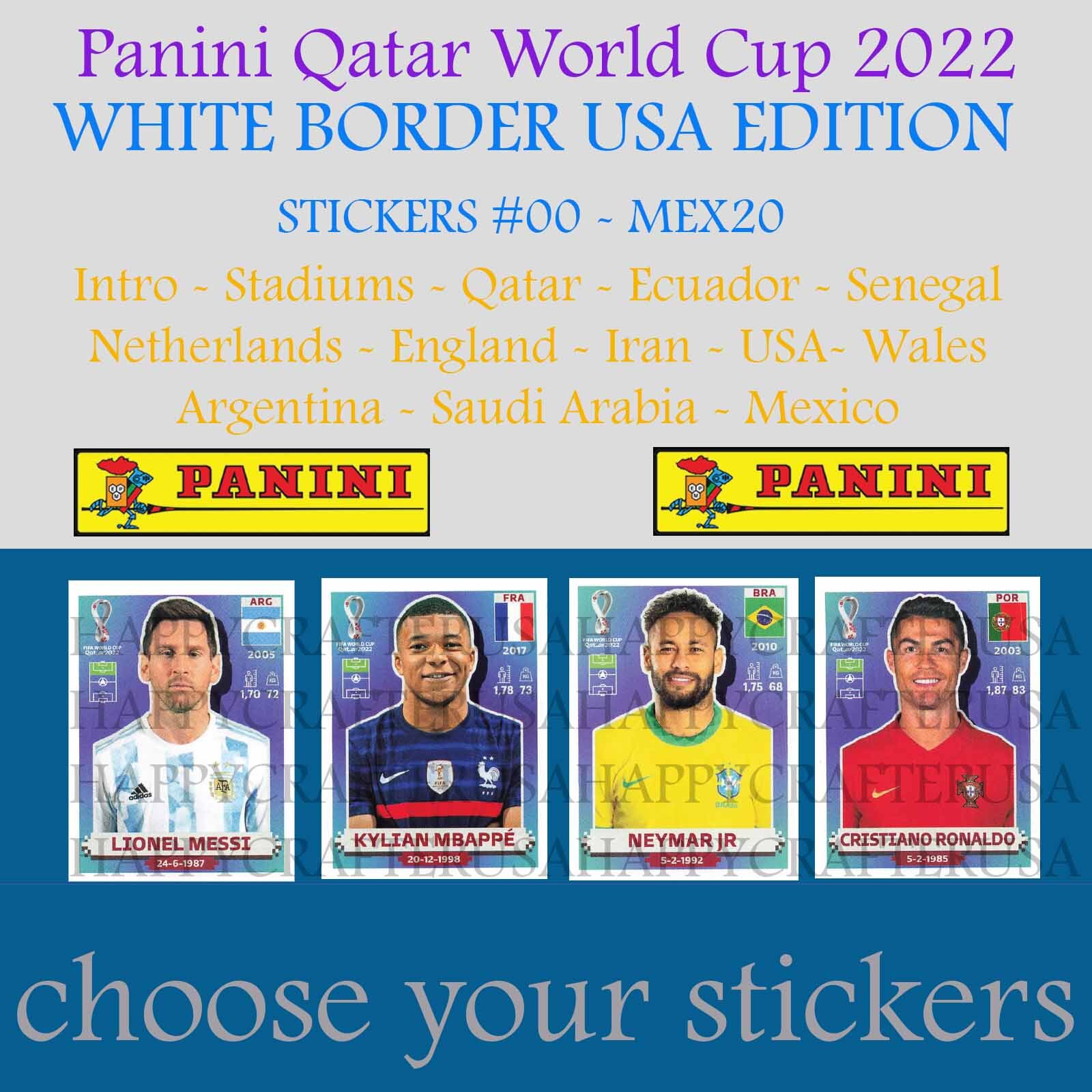 ** YOU PICK ** 2022 Panini FIFA World Cup Qatar Stickers FWC to MEX