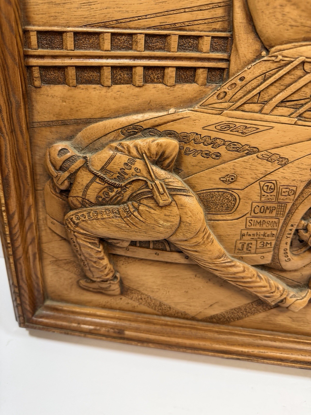 DALE EARNHARDT #3 RESIN 3D WOOD CARVING PLAQUE KIM MURRAY Hanging Picture
