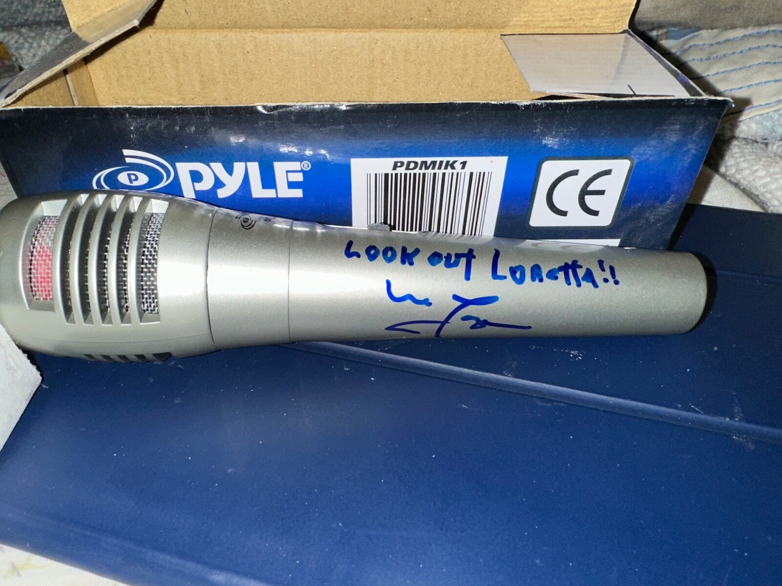 MIKE LANGE SIGNED MICROPHONE PITTSBURGH PENGUINS HOF AUTOGRAPH WITH INSCRIPTION