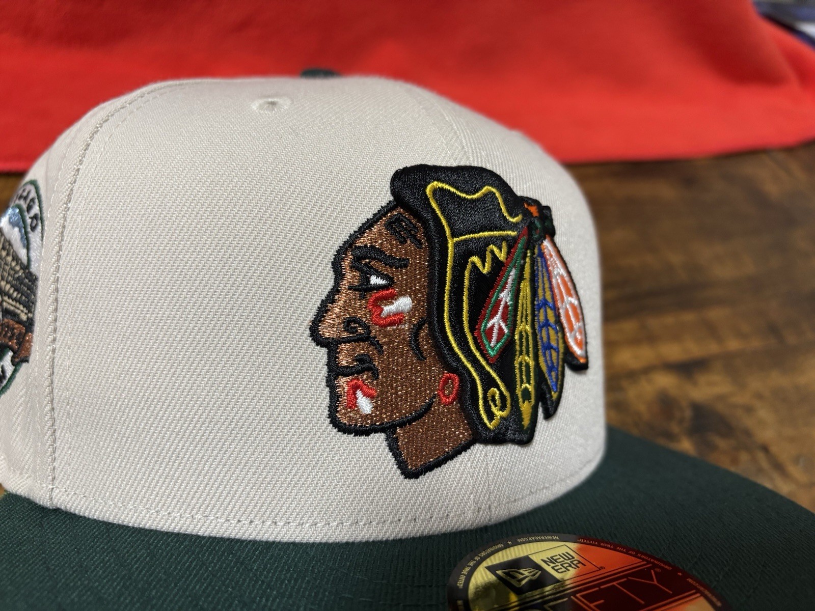 Chicago Blackhawks Chicago Stadium Stone Green New Era Fitted Size 7 7/8 Gray UV