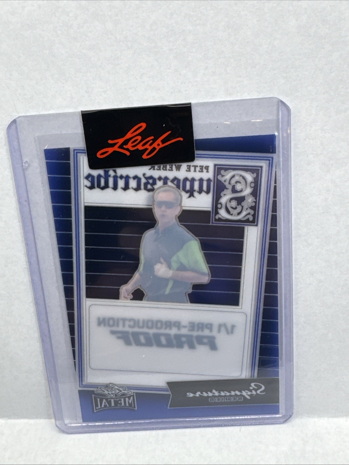 2024 Leaf Metal PBA Pete Weber Clear Light Blue Pre-Production Proof 1/1