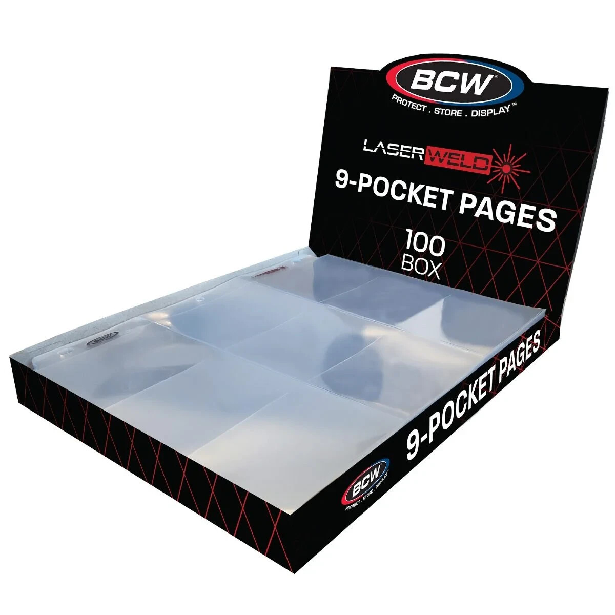 50 BCW LaserWeld 9 Pocket Pages Clear Pocket Album Pages for Cards Binder Sleev