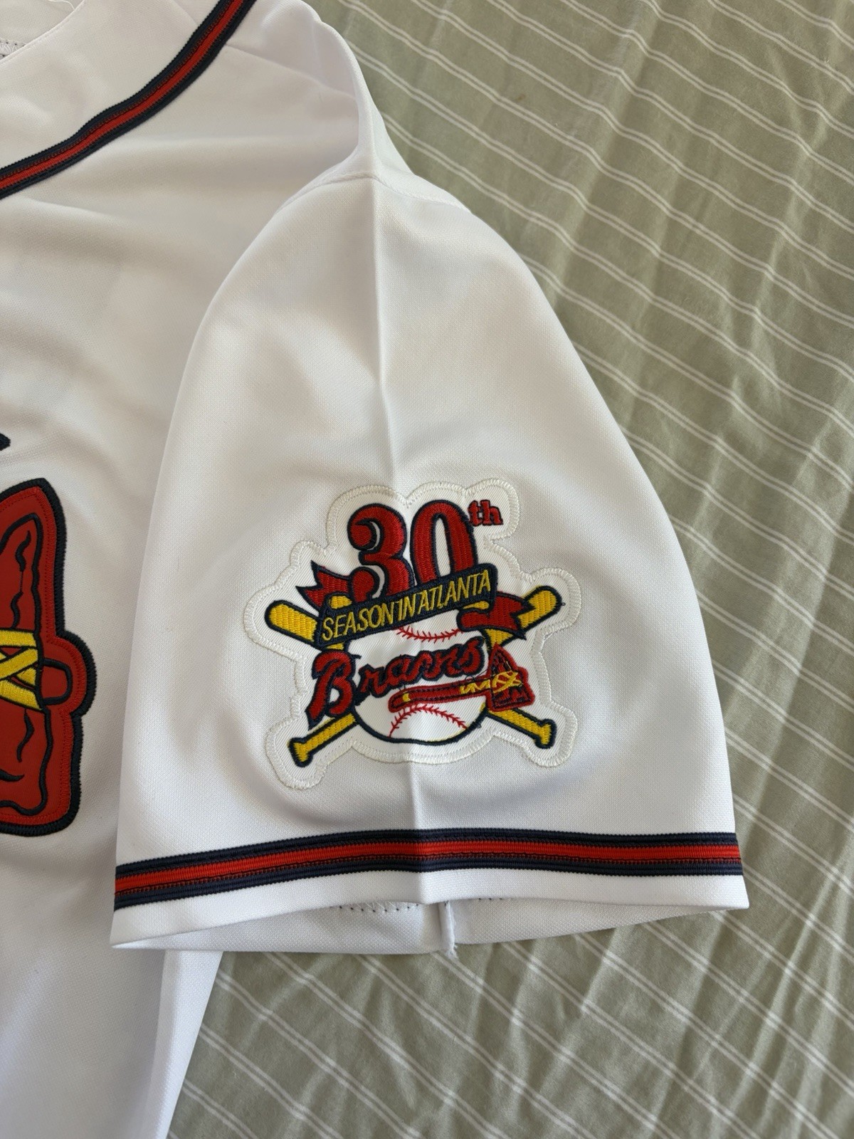 Chipper Jones Atlanta Braves 1995 World Series Home White Jersey Men’s