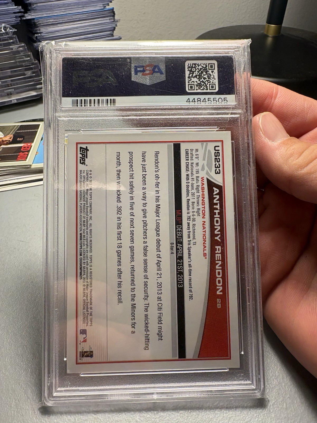 2013 Topps Update Rookie Debut RC SP Anthony Rendon #US233 PSA 10 Nationals MLB