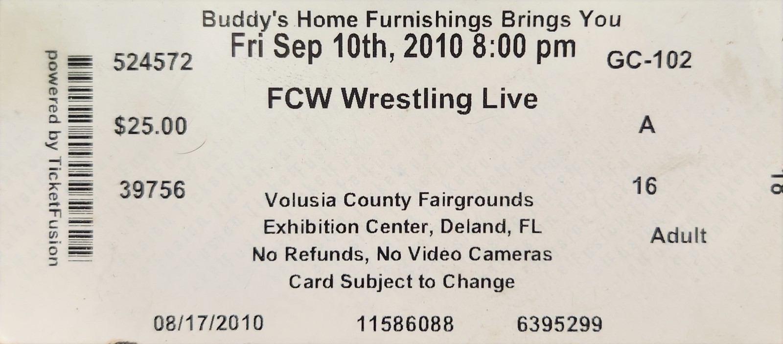 FCW TICKET STUB EARLY ROMAN REIGNS LEAKEE , JAY JIMMY USO NAOMI X. WOODS FN WWE
