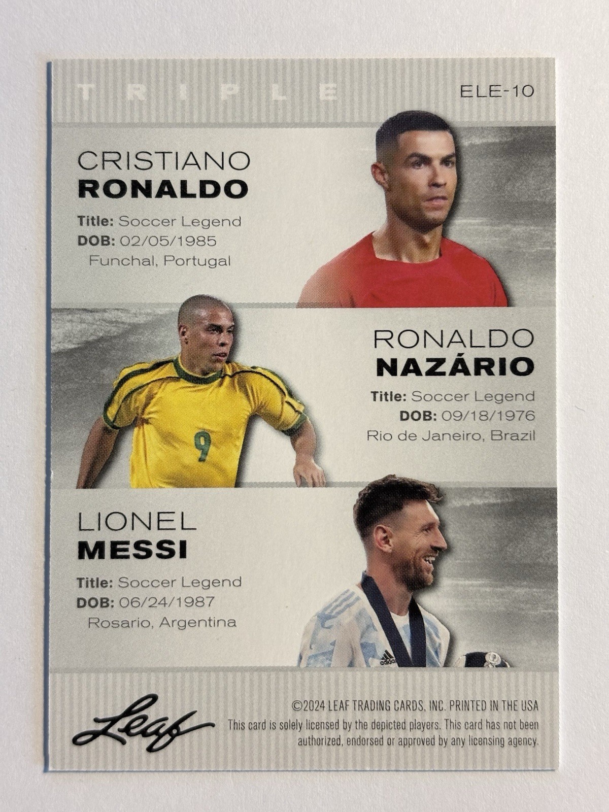 Messi *Pele*Ronaldo Yamal 2024 “Special Release” Triples Lot (10) Soccer Cards