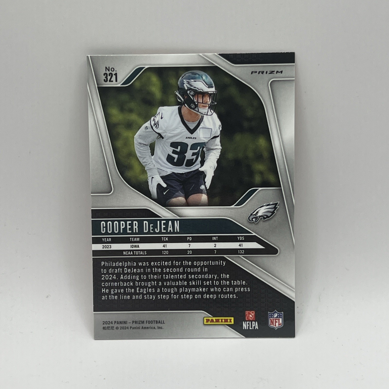 2024 Panini Prizm – Rookies Cooper DeJean #321 Disco Prizm (RC)