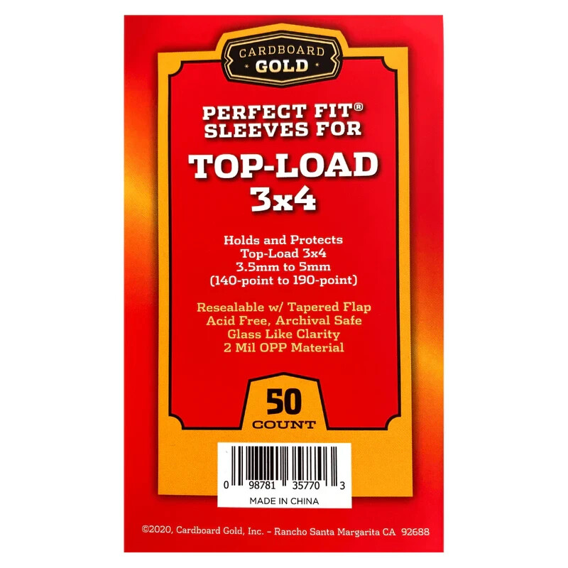 Cardboard Gold Perfect Fit Sleeves PSA Beckett 20pt 75pt Toploader Card Saver 1