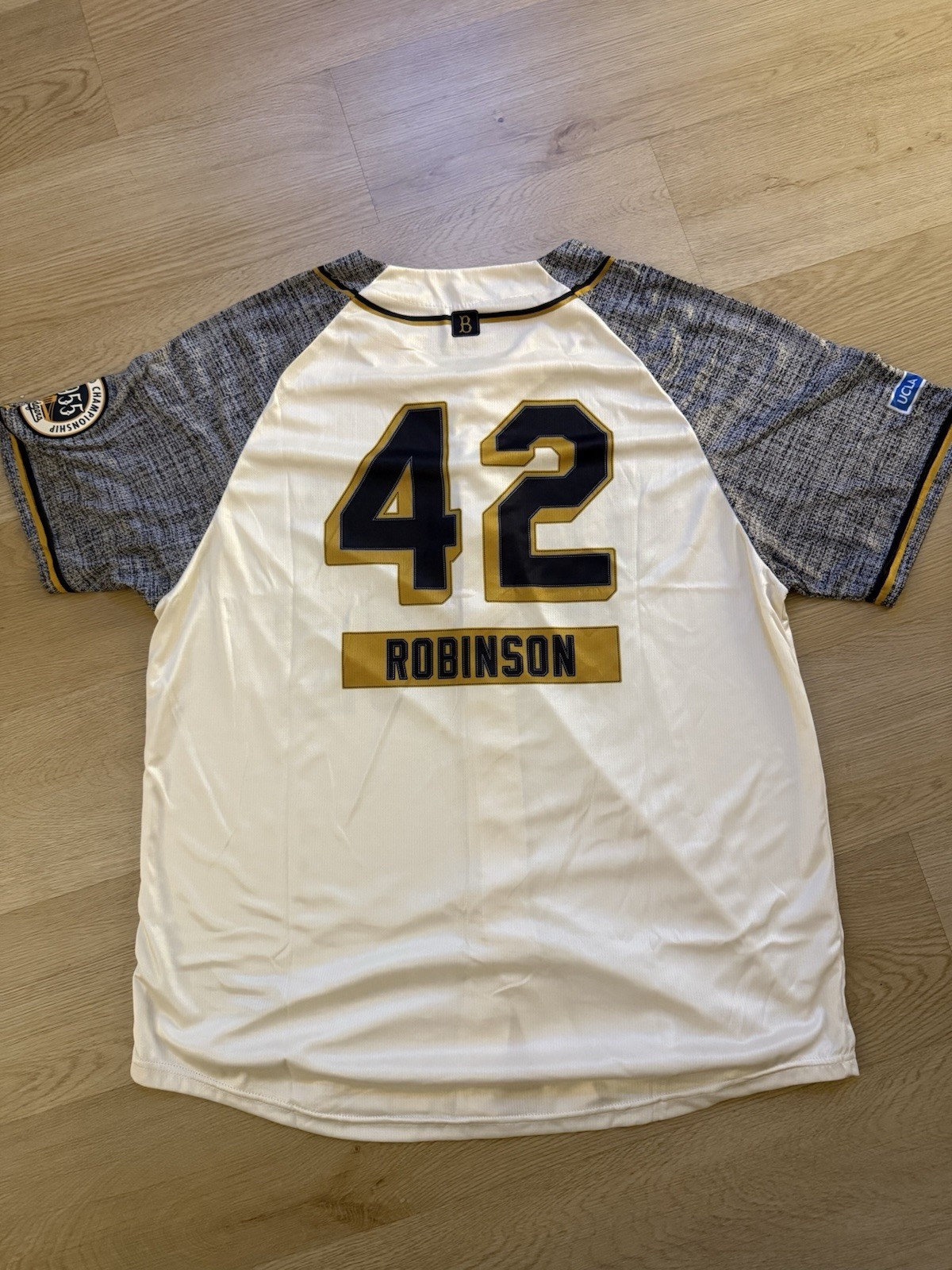 Dodgers MLB Brooklyn Dodgers Jackie Robinson #42 1955 World Series Jersey XL
