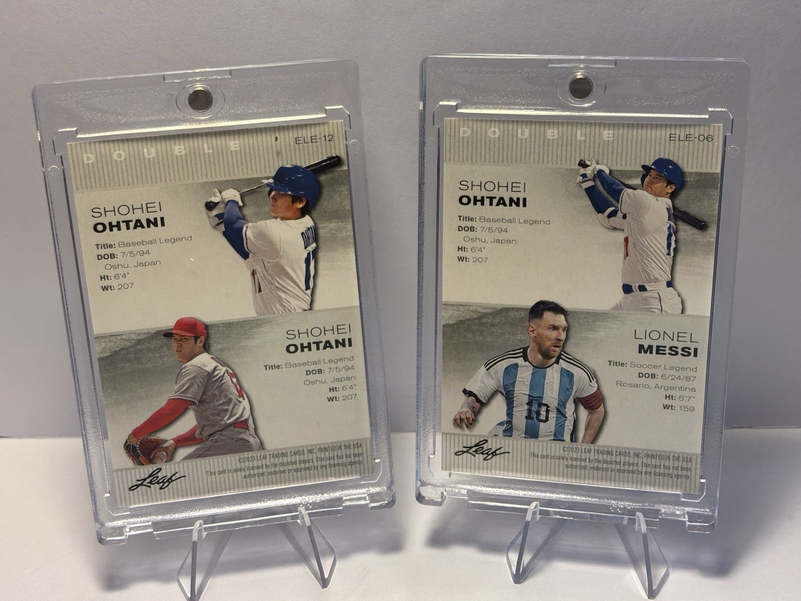 Shohei Ohtani Dodgers / Messi / Argentina (2) 2023 Leaf Baseball / Soccer Cards!