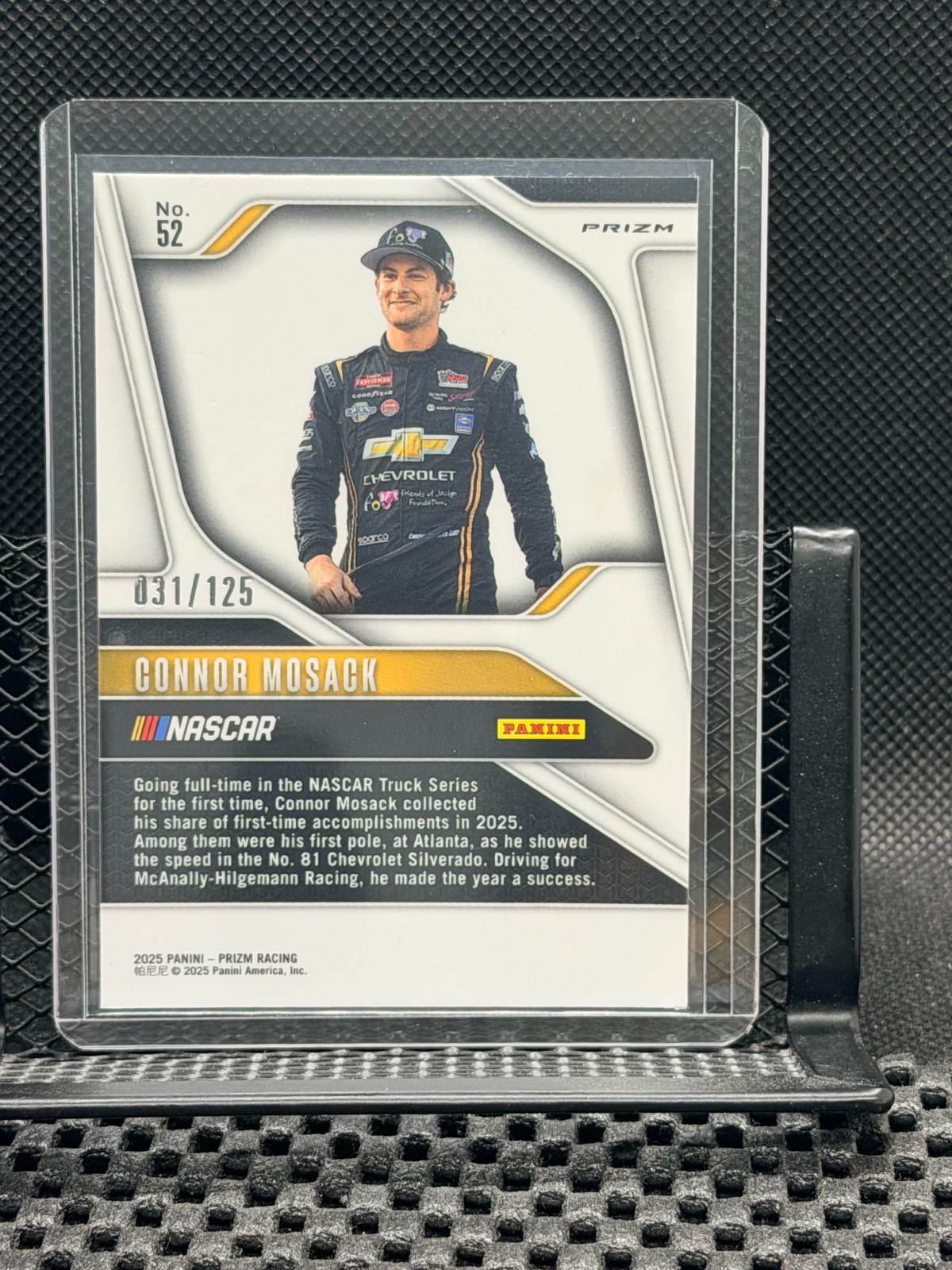Connor Mosack 2025 Prizm Racing – Orange Wave #31/125 – #52 Driver