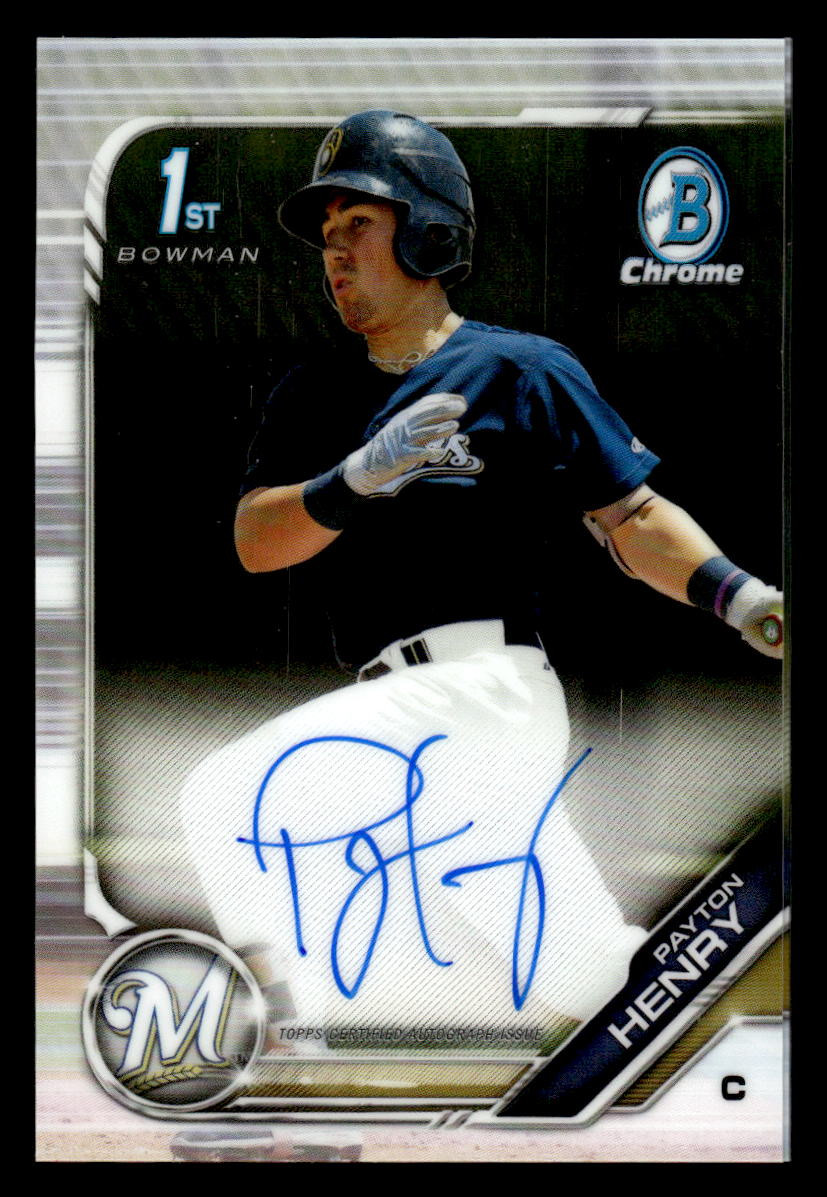 2019 Bowman Chrome #CPA-PH Payton Henry 1st AUTO Rookie Brewers